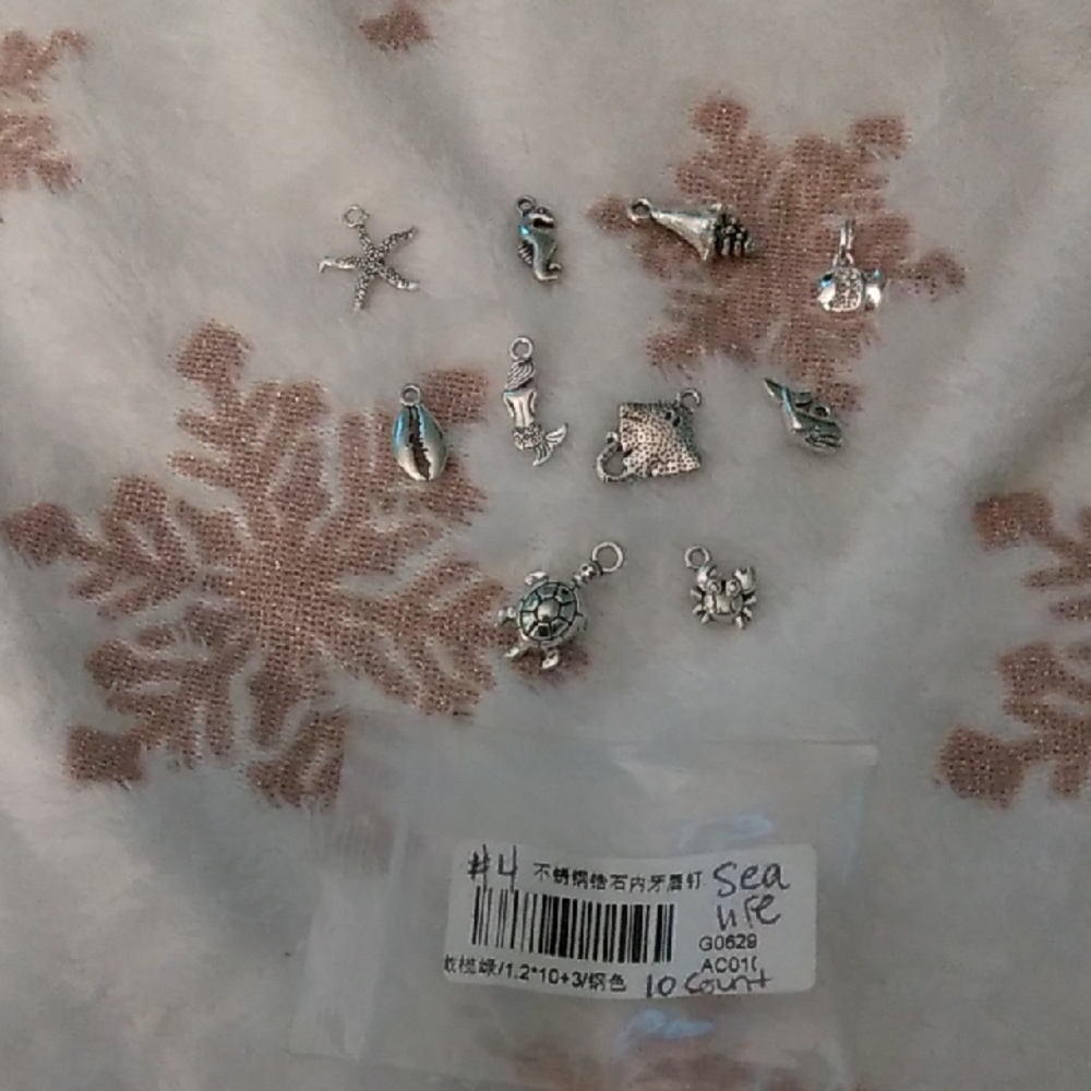 Sea Life Silver Charms Set